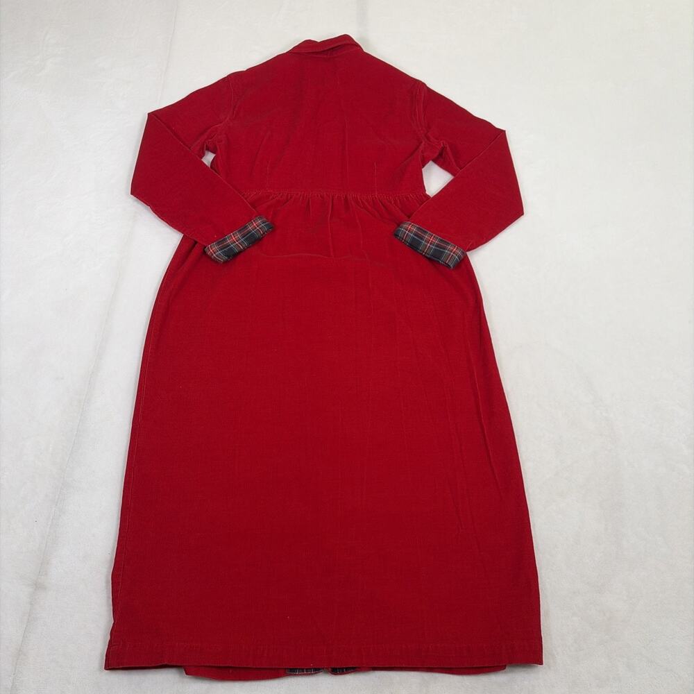 Vintage JG Hook Shirt Dress 8 Red Corduroy Button Front Prairie Cottage Holiday - Picture 7 of 8